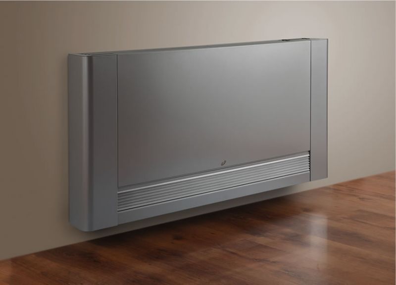Un ventilconvettore con incasso a parete Un sistema che utilizza l'acqua come fluido termovettore