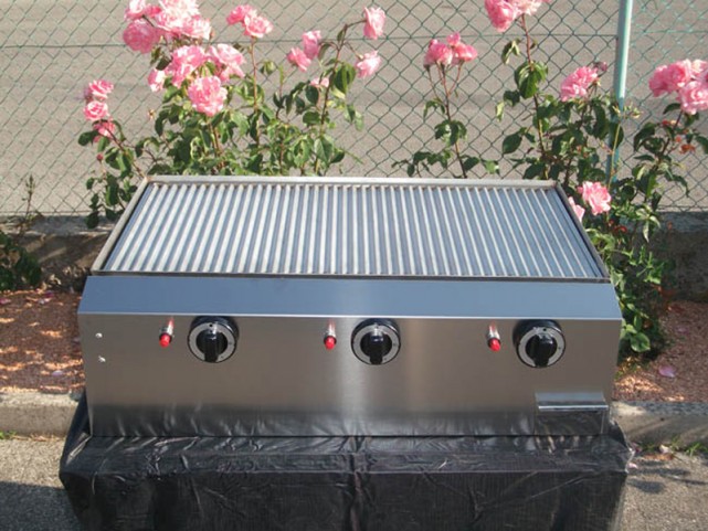Barbecue a incasso con piastra e regolazione della temperatura